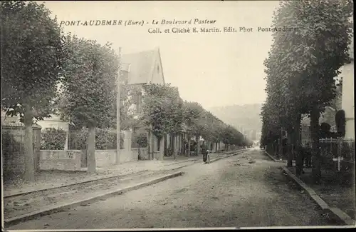 Ak Pont Audemer Eure, Le Boulevard Pasteur