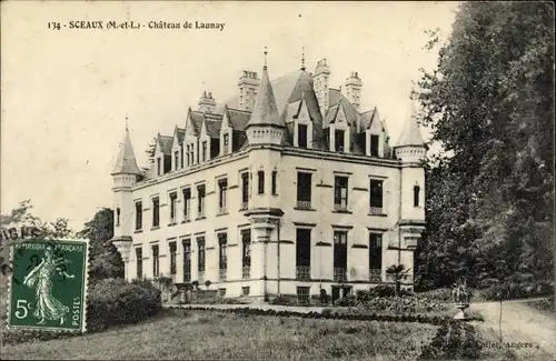 Ak Sceaux d’Anjou Maine et Loire, Chateau de Launay