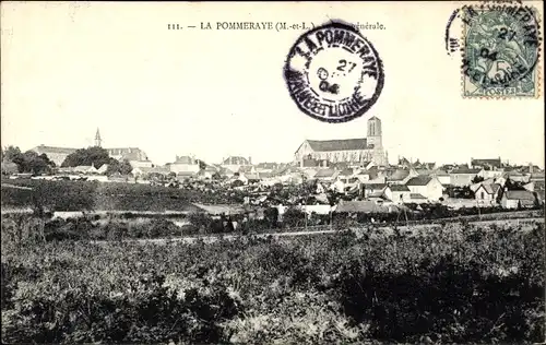 Ak La Pommeraye Maine et Loire, Vue generale