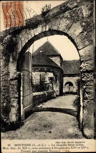 Ak Montoire Loir et Cher, La chapelle Saint Gilles