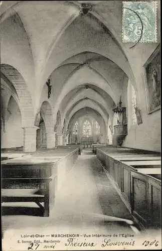 Ak Marchenoir Loir et Cher, Vue intérieur de l'Église