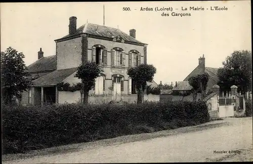 Ak Ardon Loiret, La Mairie, L'Ecole des Garcons