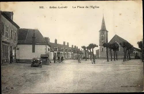 Ak Ardon Loiret, La Place de l'Eglise