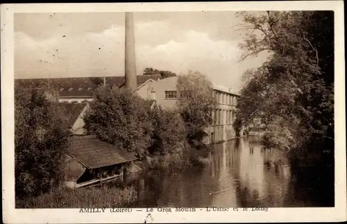 Ak Amilly Loiret, Le Gros Moulin, L'Usine et le Loing