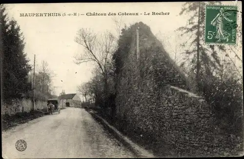 Ak Mauperthuis Seine et Marne, Château des Coteaux, Le Rocher