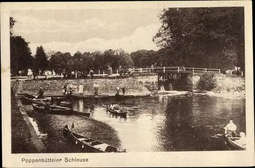 Ak Hamburg Wandsbek Poppenbüttel, Schleuse