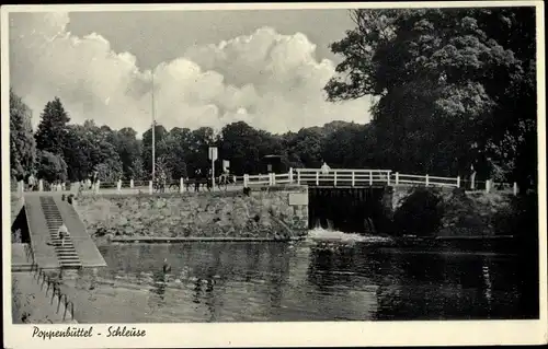 Ak Hamburg Wandsbek Poppenbüttel, Schleuse