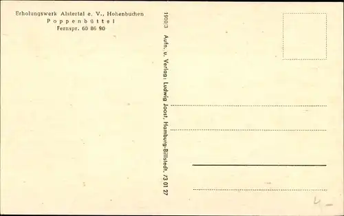 Ak Hamburg Wandsbek Poppenbüttel, Jugendheim Hohenbuchen