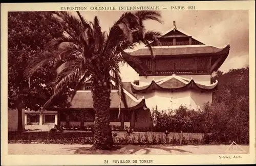Ak Paris, Exposition Coloniale Internationale 1931, Pavillon du Tonkin