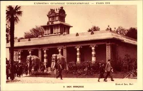 Ak Paris, Exposition Coloniale Internationale 1931, Inde Francaise