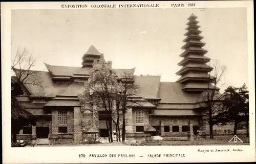 Ak Paris, Exposition Coloniale Internationale 1931, Pavillon des Pays Bas, Facade Principale