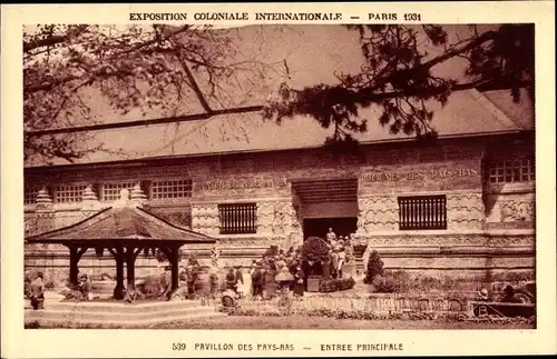 Ak Paris, Exposition Coloniale Internationale 1931, Pavillon des Pays Bas, Entree Principale