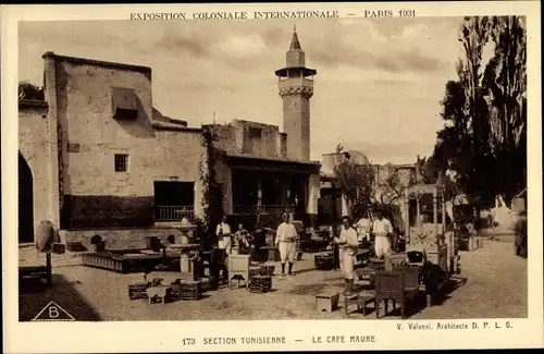 Ak Paris, Exposition Coloniale Internationale 1931, Section Tunisienne, Le Cafe Maure