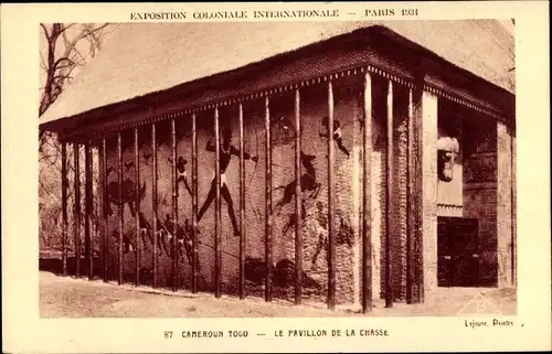 Ak Paris, Exposition Coloniale Internationale 1931, Cameroun Togo, Le Pavillon de la Chasse