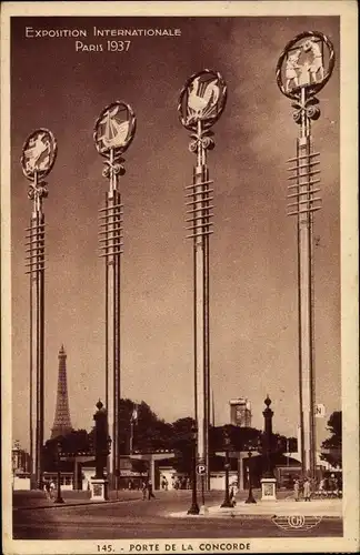 Ak Paris, Exposition Internationale 1937, Porte de la Concorde