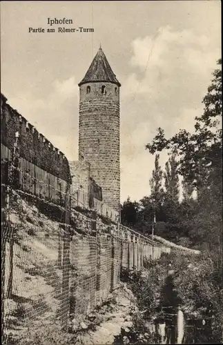 Ak Iphofen in Unterfranken, Partie am Römer Turm