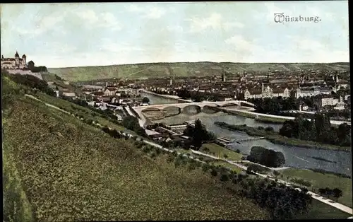 Ak Würzburg am Main Unterfranken, Panorama