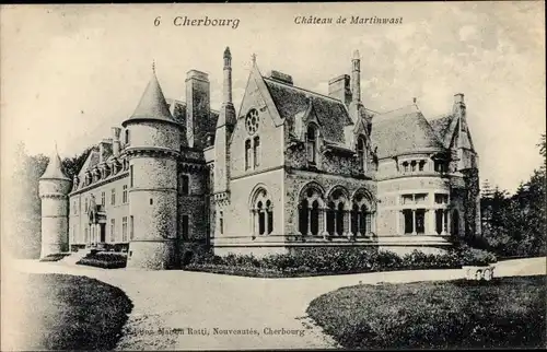 Ak Cherbourg Manche, Chateau de Martinwast