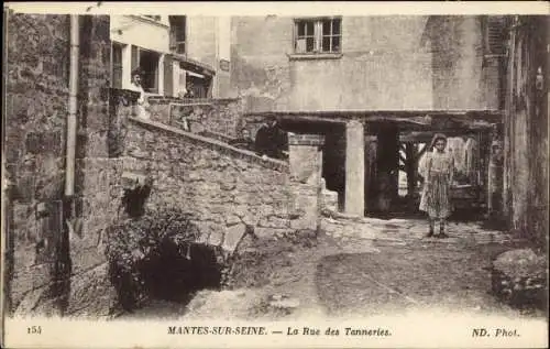 Ak Mantes sur Seine Yvelines, La Rue des Tanneries