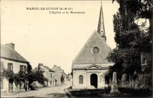 Ak Mareil le Guyon Yvelines, L'Eglise et le Monument