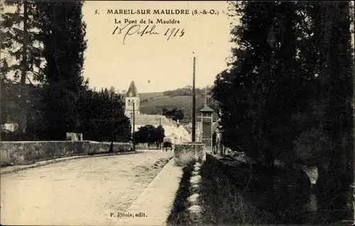 Ak Mareil sur Mauldre Yvelines, Le Pont de la Mauldre