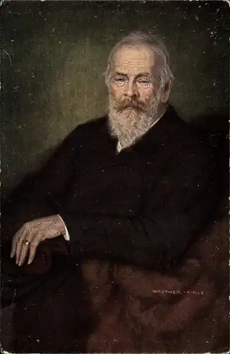 Künstler Ak Firle, Walther, Prinzregent Luitpold von Bayern, Trauerkarte 1912