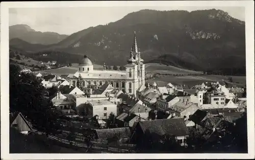 Ak Mariazell Steiermark, Panorama vom Ort