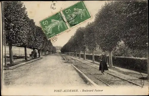 Ak Pont Audemer Eure, Boulevard Pasteur