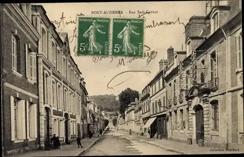 Ak Pont Audemer Eure, Rue Sadi Carnot