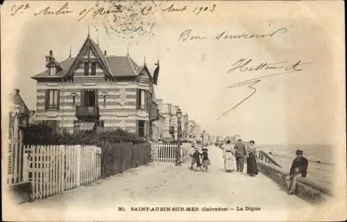 Ak Saint Aubin sur Mer Calvados, La Digue