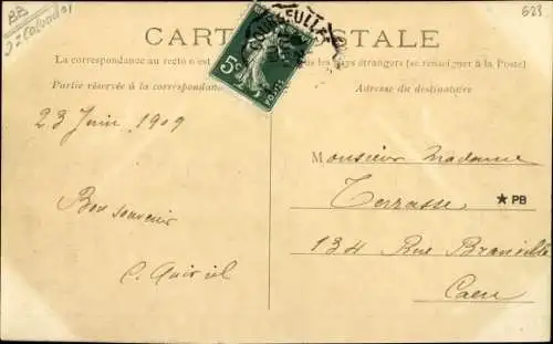 Ak Saint Aubin sur Mer Calvados, Falaises du Castel