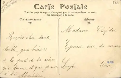 Ak Saint Aubin sur Mer Calvados, La Plage