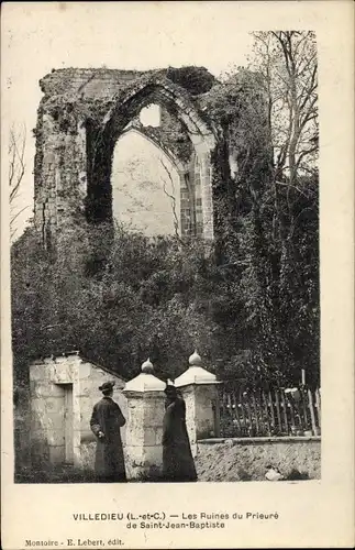 Ak Villedieu le Chateau Loir et Cher, Ruines du Prieuré de Saint Jean Baptiste