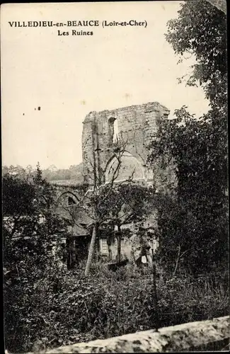 Ak Villedieu le Chateau Loir et Cher, Les Ruines