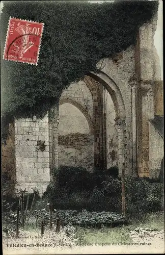 Ak Villedieu en Beauce Loir et Cher, Ancienne Chapelle du Château en ruines