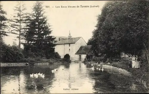 Ak Tavers Loiret, Les Eaux bleues