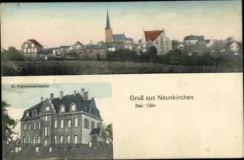 Ak Neunkirchen Seelscheid im Rhein Sieg Kreis, Franziskushospital, Panorama vom Ort
