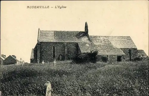 Ak Auderville Manche, L'Eglise