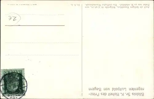 Künstler Ak Firle, Walther, Prinzregent Luitpold von Bayern, Trauerkarte 1912