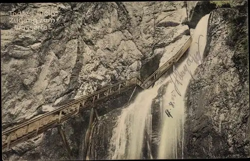 Ak Totes Weib, Zugang zum Wasserfall bei Mürzsteg in der Steiermark