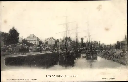 Ak Pont Audemer Eure, Le Port