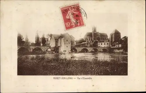 Ak Moret-sur-Loing Seine et Marne, Vue d'Ensemble