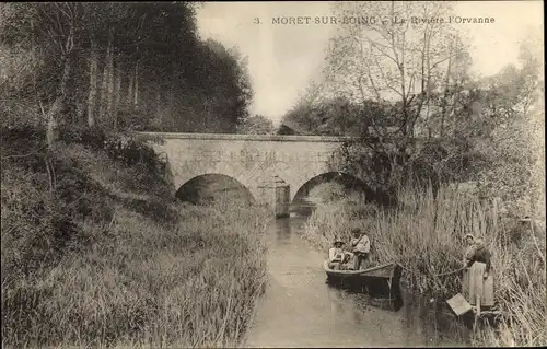 Ak Moret-sur-Loing Seine et Marne, La Riviére l'Orvanne