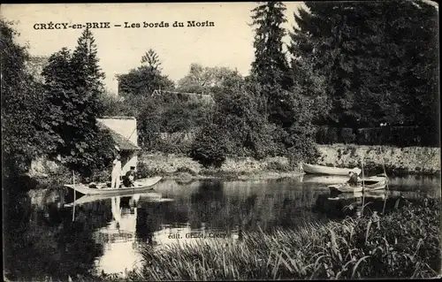 Ak Crecy en Brie Seine et Marne, Les bords du Morin