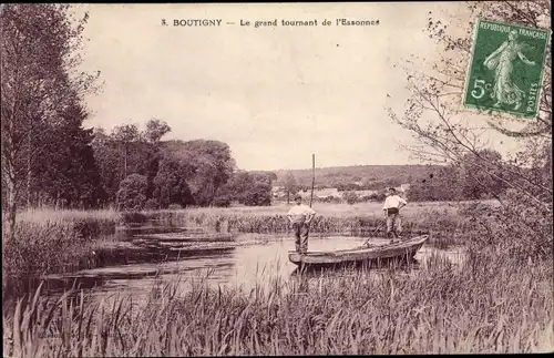 Ak Boutigny Essonne, Le grand tournant de l'Essonnes