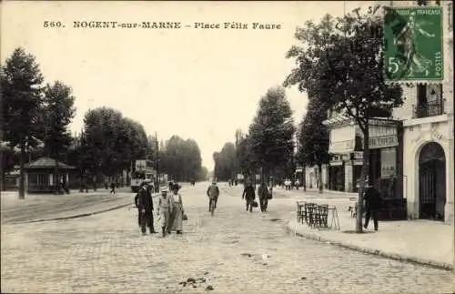 Ak Nogent sur Marne Val de Marne, Place Felix Faure