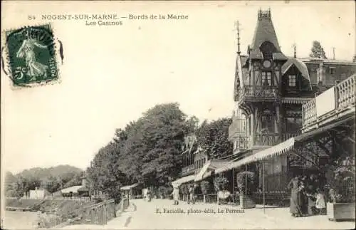 Ak Nogent sur Marne Val de Marne, Bords de la Marne, Les Casinos