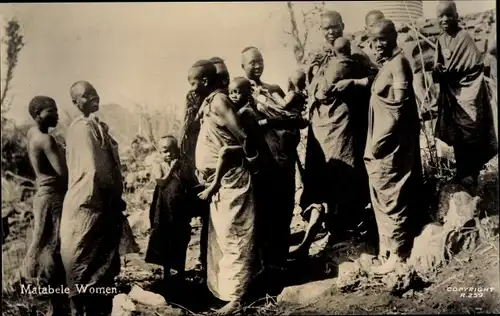 Ak Matabele Women, Südafrikanische Frauen mit ihren Kindern