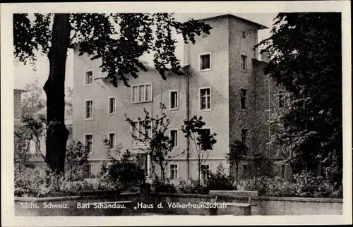 Ak Bad Schandau Sächsische Schweiz, Haus der Völkerfreundschaft