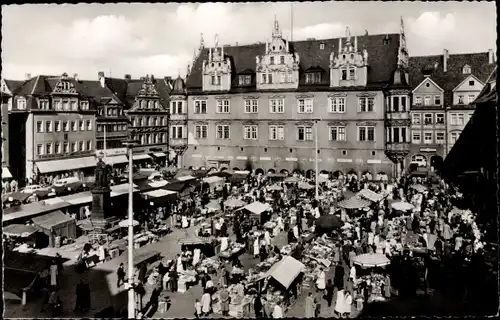 Ak Coburg in Oberfranken, Markttag